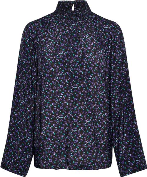 Se Kaffe Kapollie Blouse Kvinde Heliotrope Flower Print Langærmede Bluser Str 46 - hos Magasin ved Magasin