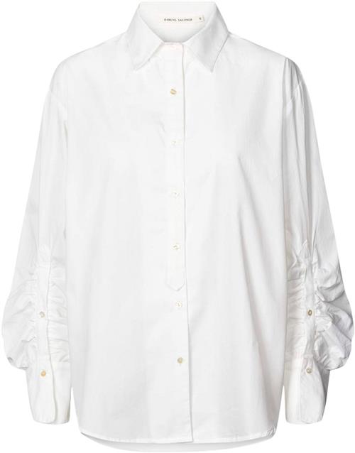 Se Rabens Saloner Poplin Cuff Detail Shirt Lourdes Kvinde White Langærmede Skjorter Str L - hos Magasin ved Magasin