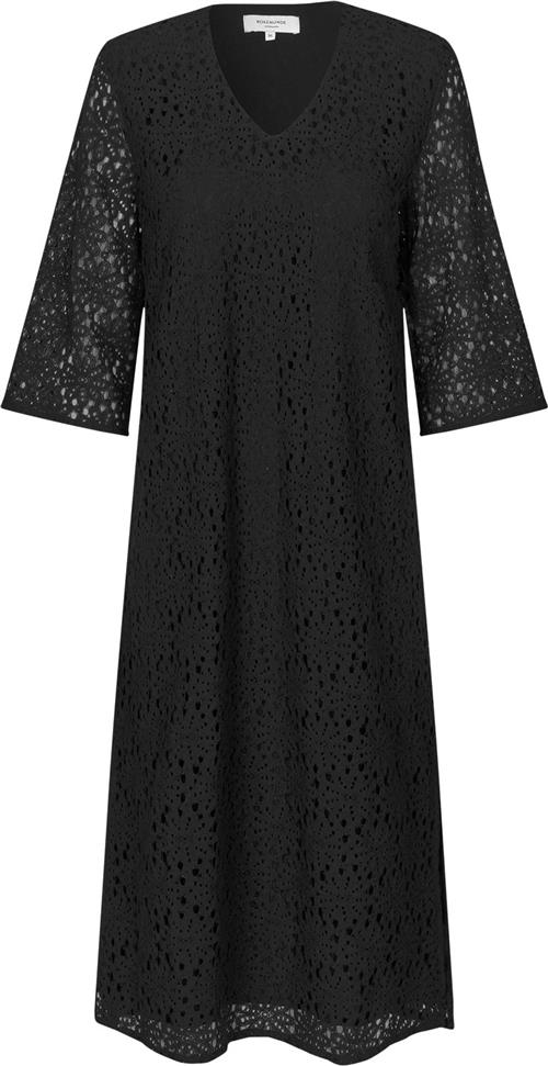 Rosemunde Lace Caftan Kvinde Sort Midi Kjoler Str 36 - hos Magasin