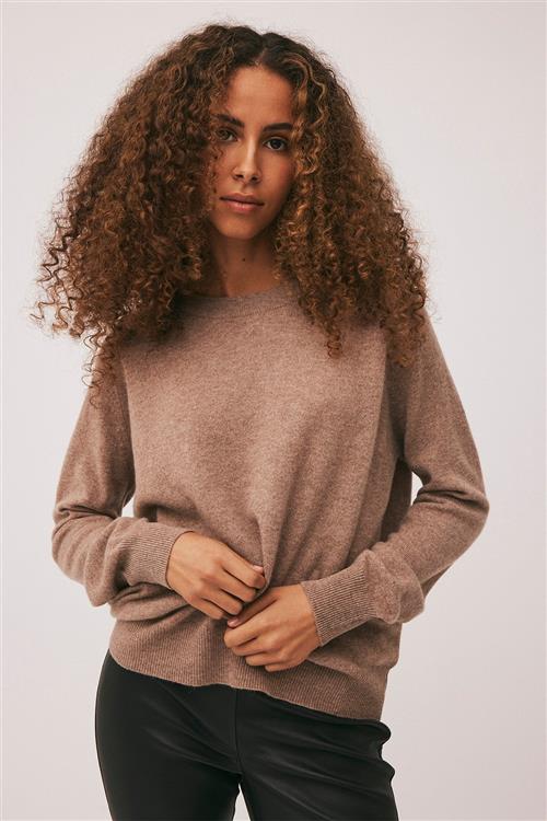 Magasin du Nord Collection Magasin Mabel 2 100 Cashmere Kvinde Sand Melange Sweaters Str S Cashmere