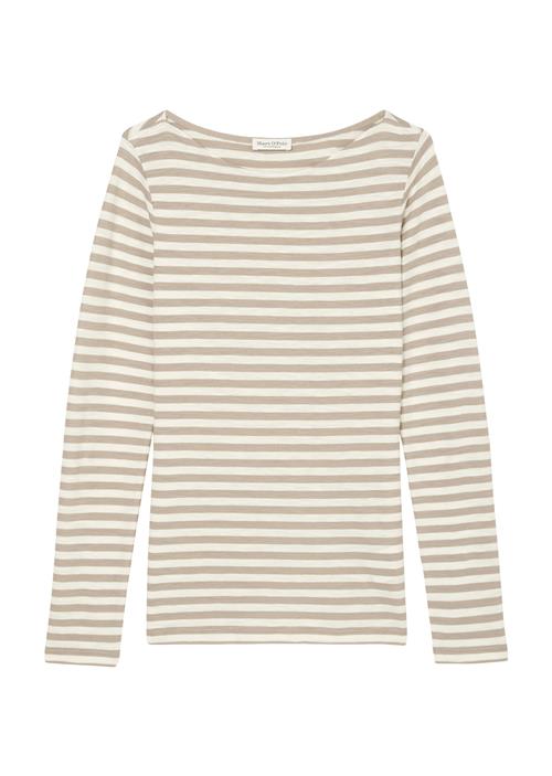 Marc O’Polo Tshirt, Long Sleeve, Boat Neck, st Kvinde Multi/ Chalky Mauve Langærmede T-shirts Str M - hos Magasin