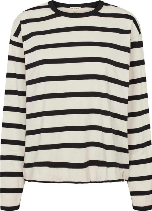 esmé studios Essigne LS Striped Top Gots Kvinde Pristine Langærmede T-shirts Str S - hos Magasin