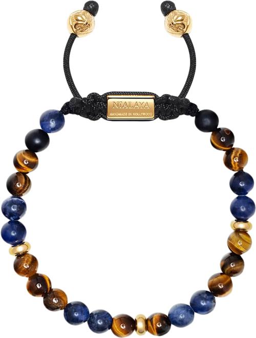 Se Nialaya Men's Beaded Bracelet With Dumortierite, Brown Tiger Eye and L - Armbånd Stål hos Magasin ved Magasin