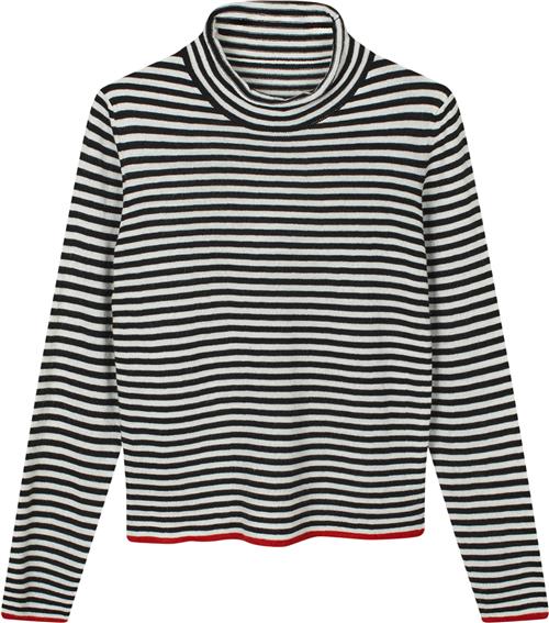 Se Mads Nørgaard - Copenhagen One Stripe Elsa Knit Kvinde Sort Sweaters Str XXXL - hos Magasin ved Magasin