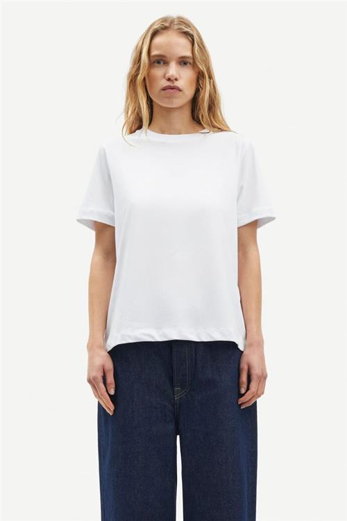 Samsøe Samsøe Camino Tshirt ss 6024 Kvinde White Kortærmede T-shirts Str XL - hos Magasin