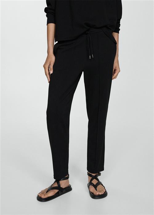 Se MANGO Jogger Seams Pants Kvinde Black Bukser Str M - hos Magasin ved Magasin