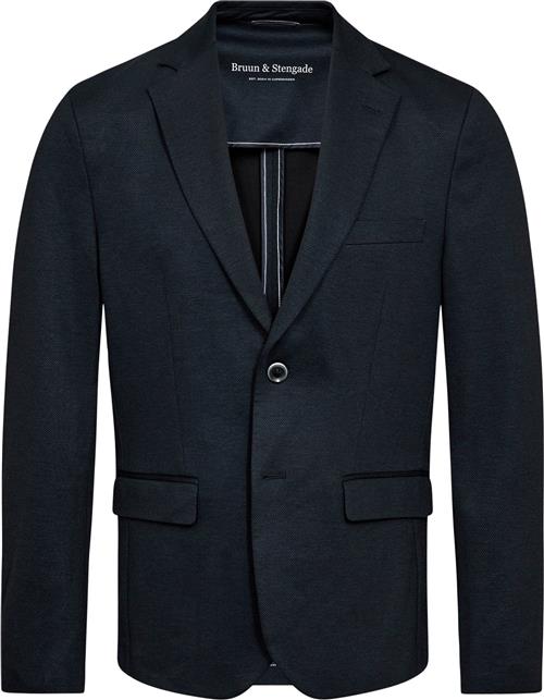 Se Bruun & Stengade BS Chapelle Classic Fit Blazer Mand Navy Blazere Str 46 - hos Magasin ved Magasin