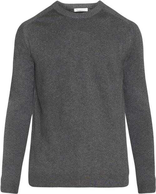 Knowledge Cotton Apparel Regular Merino Knit Crew Neck RWS Mand Grå Sweaters Str S Merino - hos Magasin