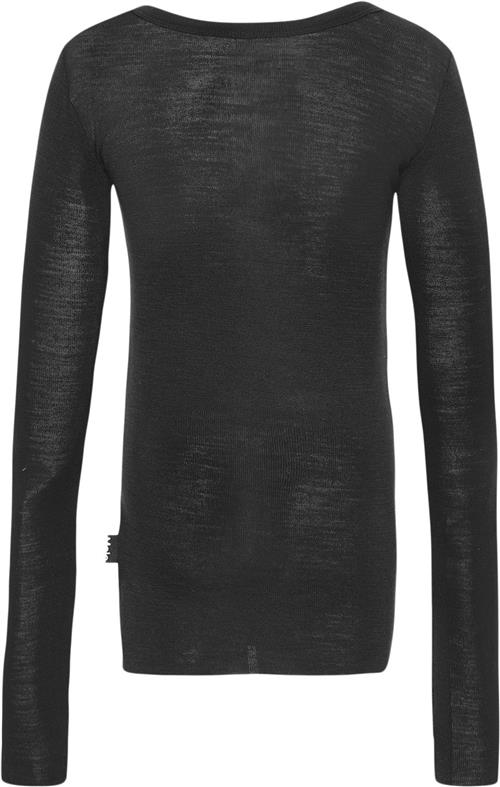 Molo Rihanna Wool Str 110-116 cm - Sort Langærmede T-shirts Merino Uld hos Magasin