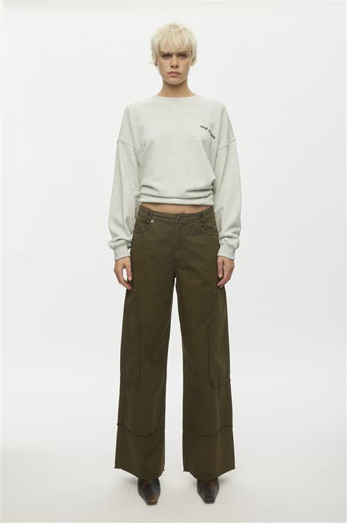 Oval Square Pete Pants Kvinde Dark Olive Bukser Str L - Bomuld hos Magasin