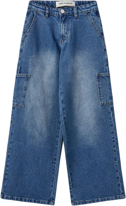 Sofie Schnoor Trousers Str 8 år / 128 cm - Denim Blue Bukser Denim hos Magasin