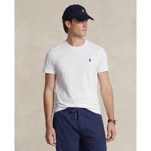 Polo Ralph Lauren Custom Slim Fit Cotton Tshirt Mand Hvid Kortærmede T-shirts Slim Fit Str XL - Bomuld hos Magasin