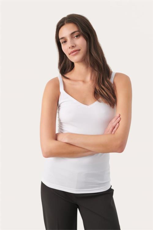 Se Part Two Hyddapw TO Kvinde Bright White Tanktoppe Slim Fit Str L / XL - hos Magasin ved Magasin