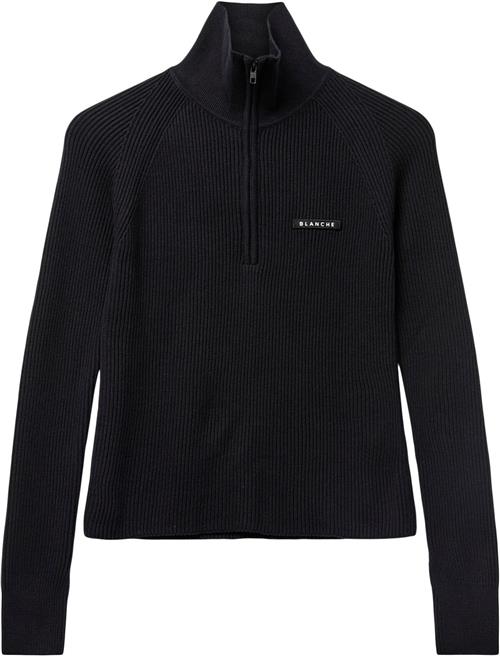 Blanche Carrick Zip Jumper Kvinde Black Rullekraver Str L - Bomuld hos Magasin