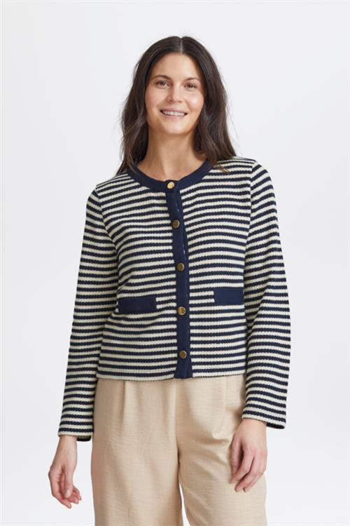 Se Fransa Fxsunne CAR 1 Kvinde Navy Blazer Mix Cardigans Regular Fit Str L - hos Magasin ved Magasin