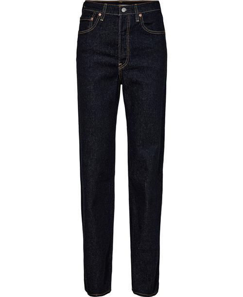 Levi's Ribcage Full Length Small Cour Kvinde Dark Indigo - Flat Finish Skinny Jeans Straight Fit Str W26 / L32 - hos Magasin