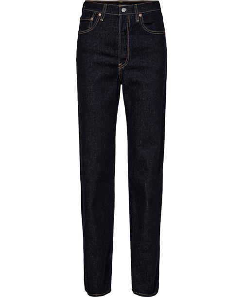 Levi's Ribcage Full Length Small Cour Kvinde Dark Indigo - Flat Finish Skinny Jeans Straight Fit Str W25 / L32 - hos Magasin