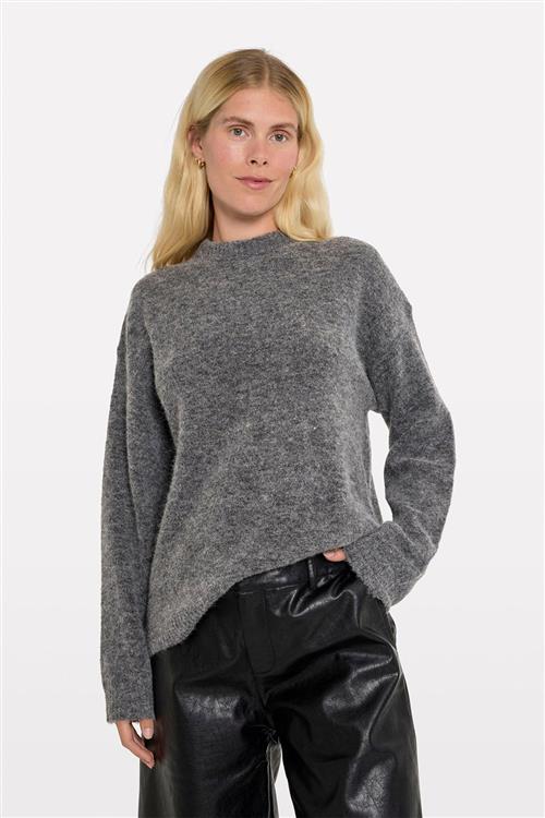 Envii Enada LS Knit 7216 Kvinde Dark Grey Mel Sweaters Str XS - hos Magasin