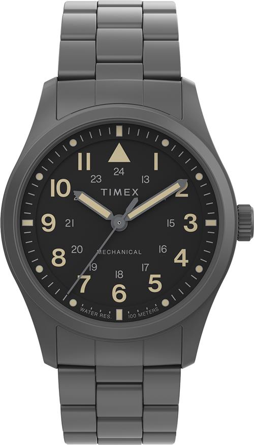 Timex Expedition North® Mechanical 38 SST Case Black Dial Brown ec One size - Ure Stål hos Magasin