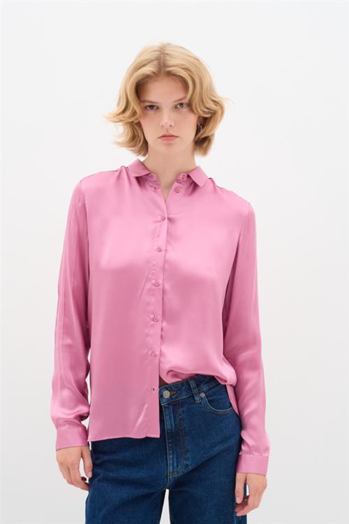 InWear Leonore Shirt Premium Kvinde Cashmere Rose Langærmede Skjorter Relaxed Fit Str 40 - hos Magasin