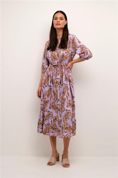 Cream Crrosina SS Long Dress Zally Fit Kvinde Vintage Purple Rose Floral Midi Kjoler Str 42 - hos Magasin