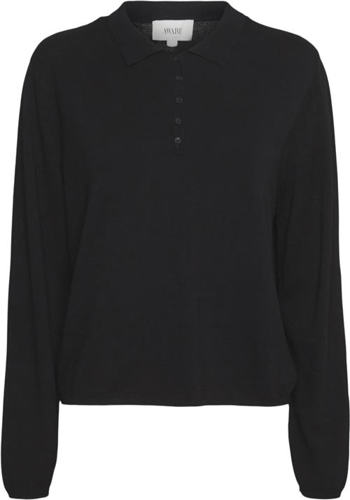 Vero Moda Vmlenny LS Polo Shirt VMA Kvinde Black Sweaters Regular Fit Str XS - hos Magasin