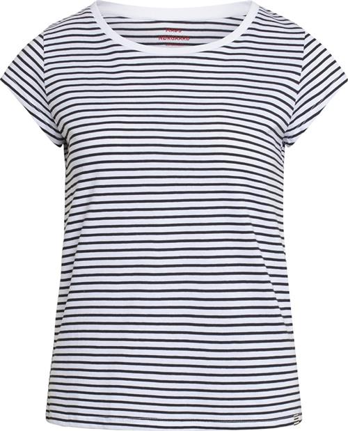 Mads Nørgaard - Copenhagen Organic Favorite Stripe Teasy Kvinde White/black Kortærmede T-shirts Str S - Bomuld hos Magasin