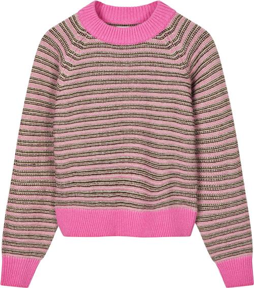 Mads Nørgaard - Copenhagen Stripey Martha Sweater Kvinde Lyserød Og Sand Med Striber Sweaters Str XS - hos Magasin