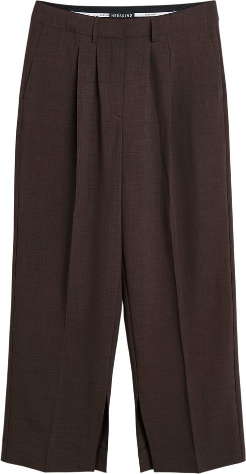 HERSKIND Rupert Pants Kvinde Java Brown Bukser Med Brede Ben Str 36 - Polyester hos Magasin