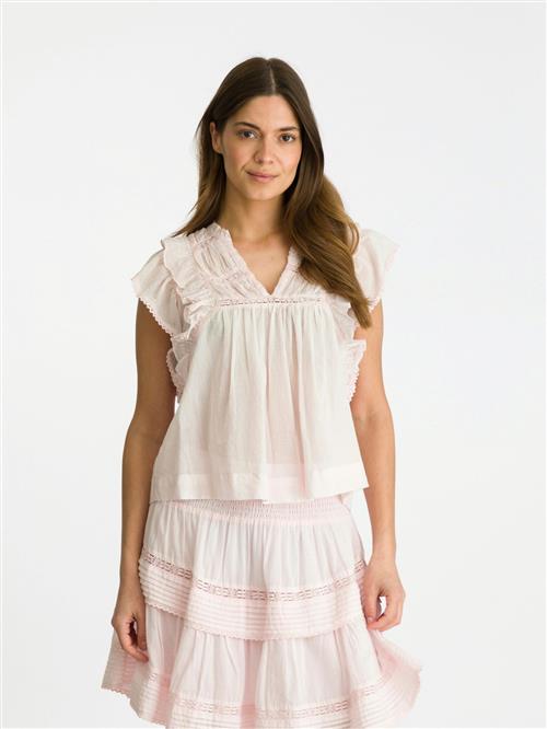 Se Neo Noir Jayla S Voile Top Kvinde Light Pink Toppe Str 42 - hos Magasin ved Magasin