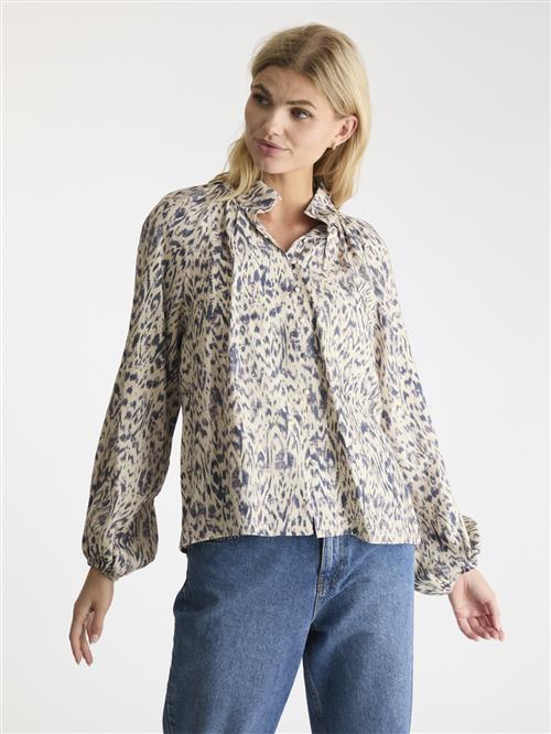 Neo Noir Camille Graphic Palette Blouse Kvinde Beige Langærmede Bluser Str 36 - hos Magasin