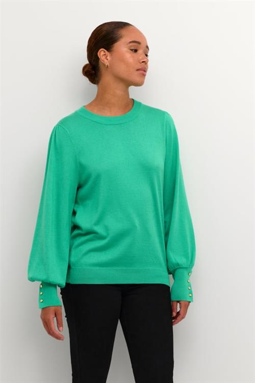 Kaffe Kalizza Round Neck Knit Pullover Kvinde Gumdrop Green Sweaters Str L - hos Magasin