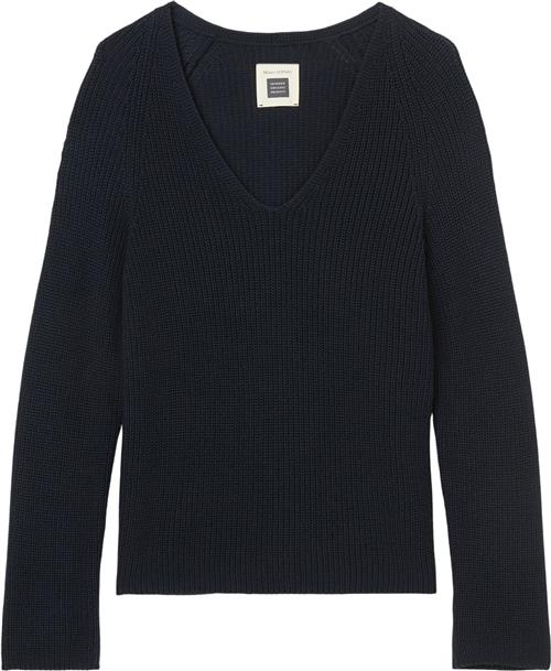 Marc O’Polo Pullover, Vneck, Long-sleeve, Half Kvinde Night Sky Sweaters Str XS - hos Magasin