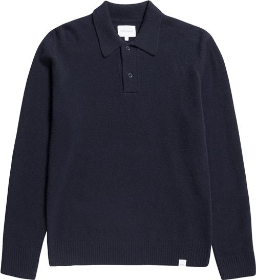 Se Norse Projects Norse Standard Merino Lambswool Polo Mand Blå Sweaters Str S Merino - hos Magasin ved Magasin