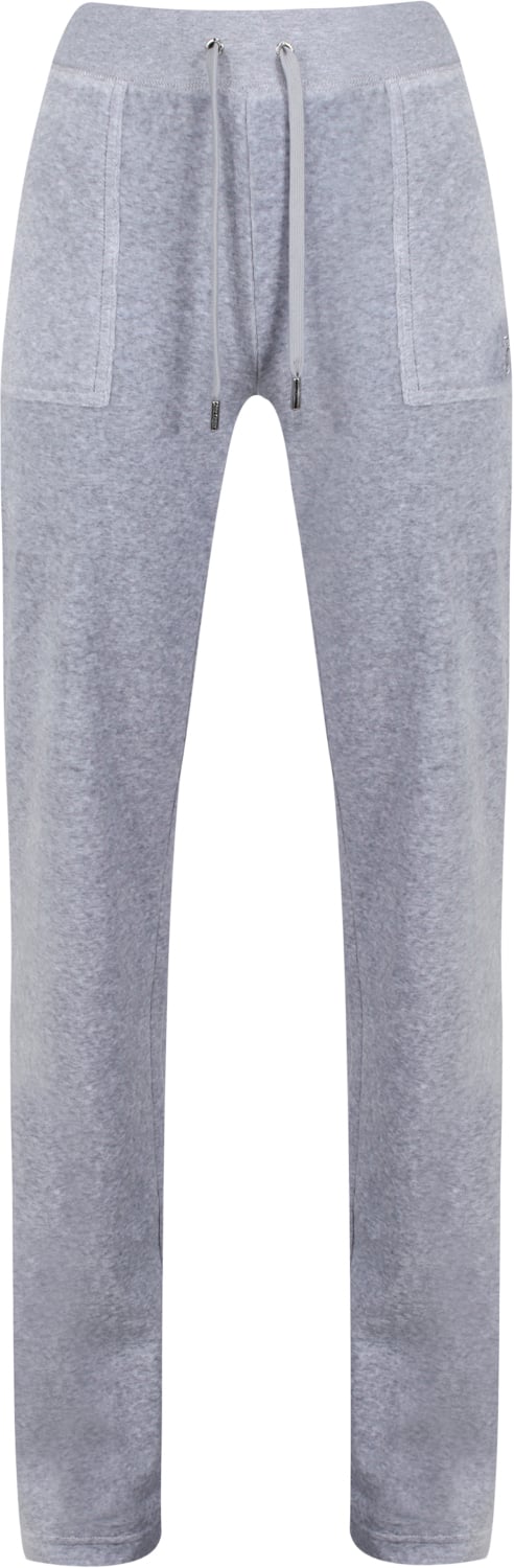 Juicy Couture Del Ray Classic Velour Pant Pocket Design Kvinde Silver Marl Bukser Med Lige Ben Str XS Velour - hos Magasin