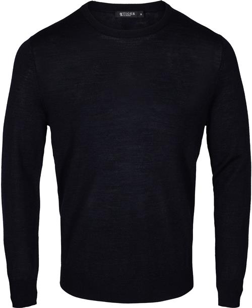 Se Tiger of Sweden Nichols Pullover Mand Blå Sweaters Slim-fit Str S - Uld hos Magasin ved Magasin