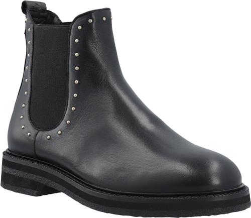 Cashott Casbetty Chelsea Boot W. Rivets Leather Kvinde Black Ankelstøvler Str 36 - hos Magasin