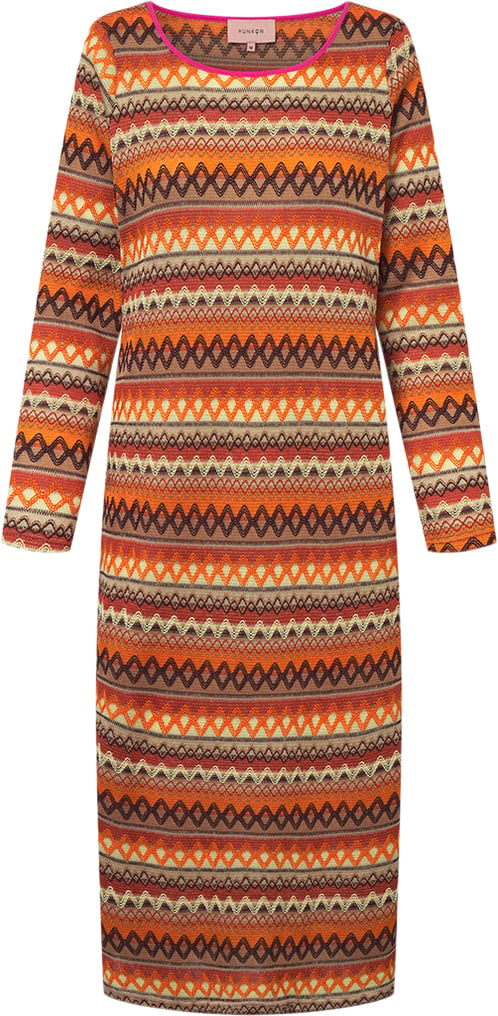 HUNKØN Laila Dress Kvinde Orange Midi Kjoler Str XS - hos Magasin