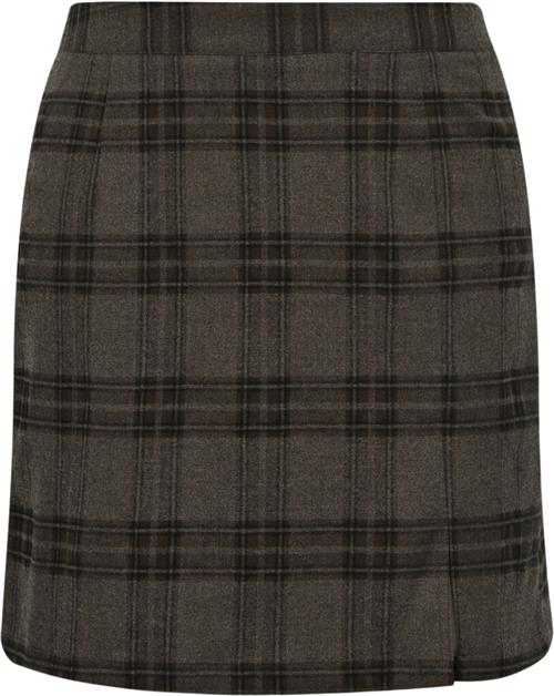 A-VIEW Annali Check Skirt Kvinde Brown/sand Korte Nederdele Slim Fit Str 40 - hos Magasin