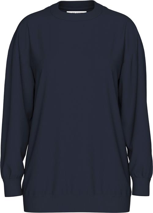 Selected Femme Slfgia Yrsa LS Crew Neck Sweat Noos Kvinde Mørkeblå Sweatshirts Str M - hos Magasin