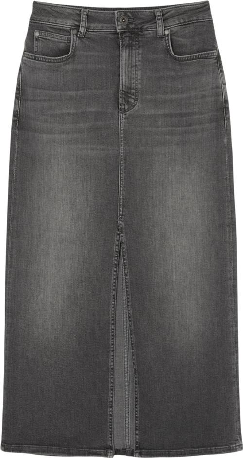 Marc O’Polo Denim Skirt, High Waist, Regular le Kvinde Dark Grey Lefthand Wash Midi Nederdele Str 30 Denim - hos Magasin