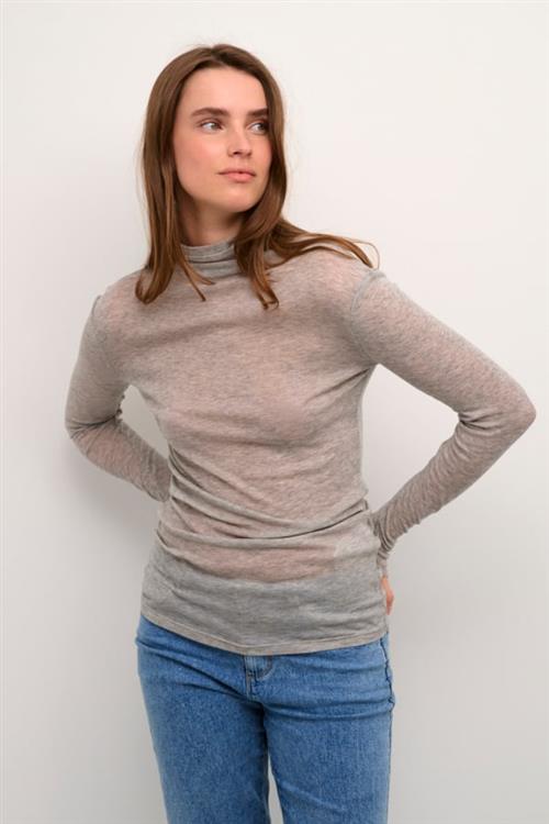 Karen by Simonsen Dollykb Turtleneck Kvinde Opal Gray Melange Rullekraver Str XS - hos Magasin