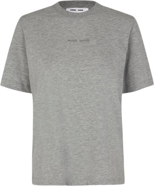 Samsøe Samsøe Sadalila Tshirt 10379 Kvinde Grey Mel. Kortærmede T-shirts Str XS - Bomuld hos Magasin