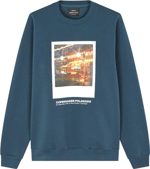 Mads Nørgaard - Copenhagen Standard Crew Poloroide Sweat Mand Blå Sweatshirts Str XXL - hos Magasin