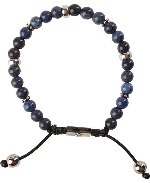 Se Nialaya Men's Beaded Bracelet With Blue Dumortierite And Silver L - Armbånd Stål hos Magasin ved Magasin