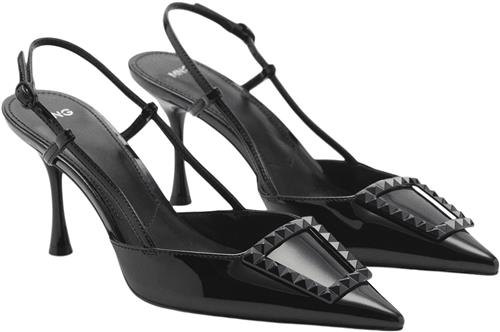 Se MANGO Patent Leather Slingbackheeled sho Kvinde Black Slingbacks Str 41 - hos Magasin ved Magasin