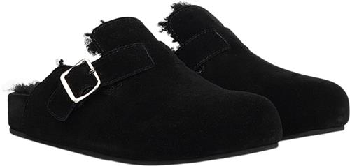 Se Lovelies Nesso Skin Mules With Adjustable Bucket Kvinde Black Flade Sandaler Str 39 - Gummi hos Magasin ved Magasin