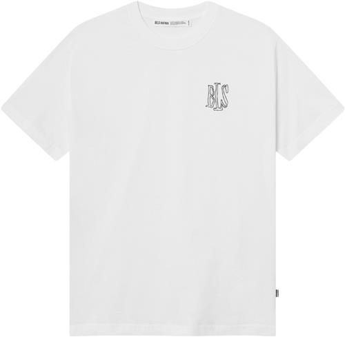 BLS Hafnia Handwritten Tshirt Mand White Kortærmede T-shirts Regular Fit Str M - Bomuld hos Magasin