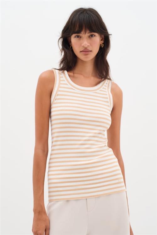 Se InWear Dagnaiw Striped Tank Kvinde Alabaster/pure White Stripe Tanktoppe Slim Fit Str XS - hos Magasin ved Magasin