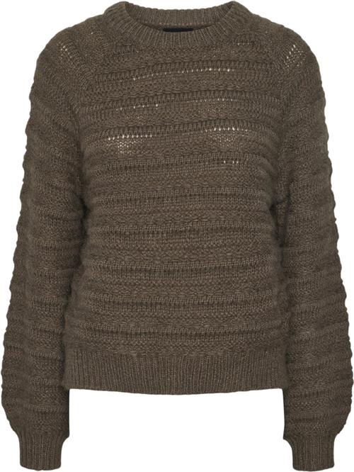 Pieces Pcjayda LS Oneck Knit Noos Kvinde Morel Sweaters Str XS - hos Magasin